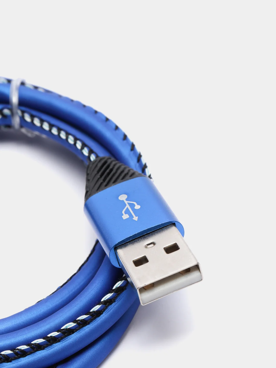 Синий кабель для зарядки и передачи данных USB-microUsb, 1 м, 2А
