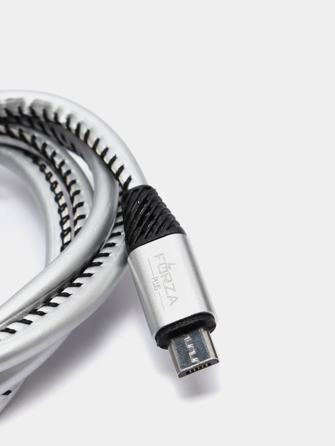 Серебряный кабель для зарядки и передачи данных USB-microUsb, 1 м, 2А