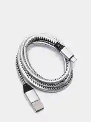 Серебряный кабель для зарядки и передачи данных USB-microUsb, 1 м, 2А