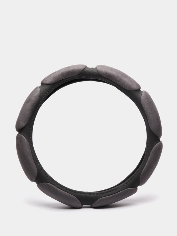 Оплетка на руль (чехол на руль) SKYWAY Sponge classic 8 подушечек M Серая замша S01101033