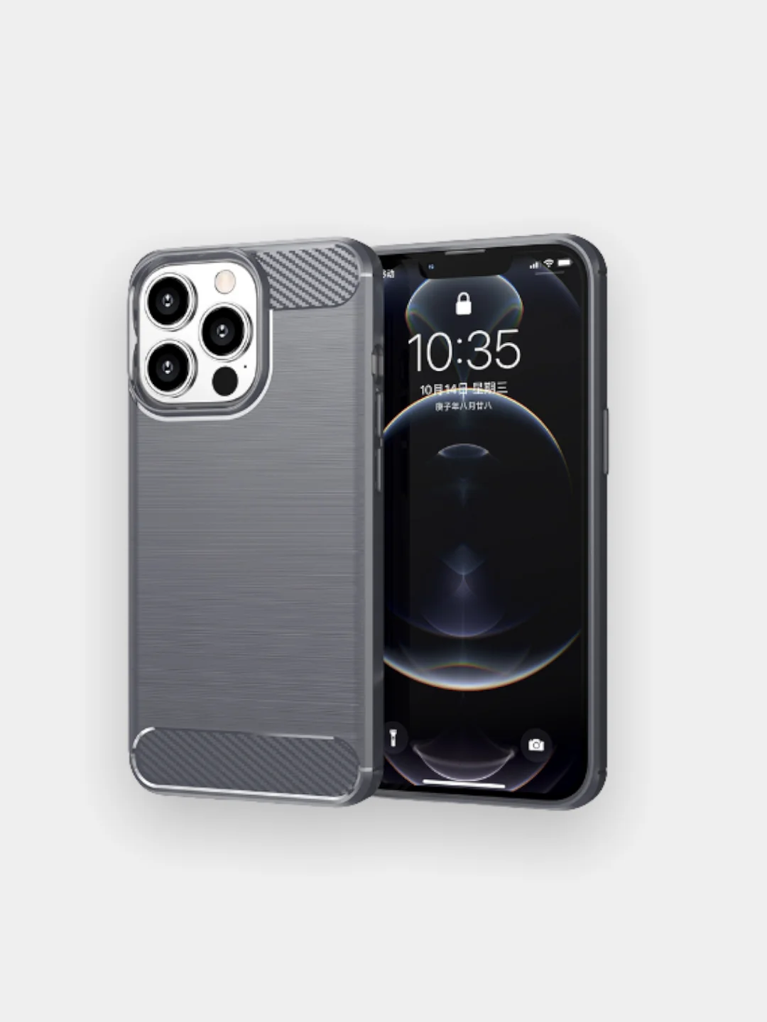 Серый чехол карбоновый для iPhone 11, 13 Pro, 13, 12/12 Pro, 12 mini, 13 mini, 13 Pro Max
