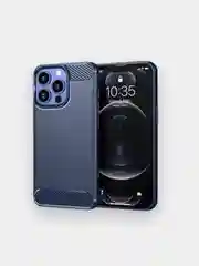 Синий чехол карбоновый для iPhone 11, 13 Pro, 13, 12/12 Pro, 12 mini, 13 mini, 13 Pro Max