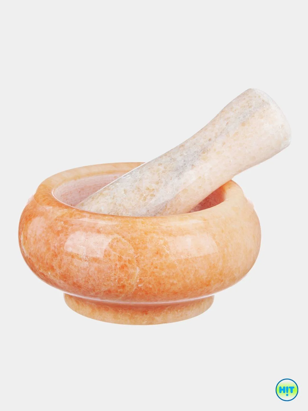 Серый меланж ступка с пестиком из мрамора, 9х4,5 см