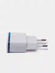 Голубой сетевое зарядное устройство на 2 USB / СЗУ блок питания, адаптер для розетки с подсветкой