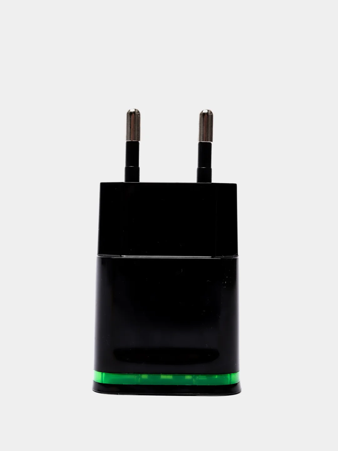 Черный сетевое зарядное устройство на 2 USB / СЗУ блок питания, адаптер для розетки с подсветкой