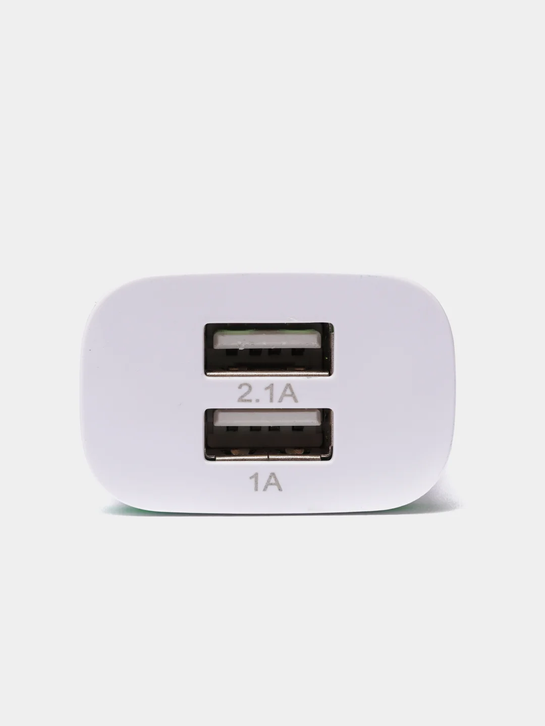 Белый сетевое зарядное устройство на 2 USB / СЗУ блок питания, адаптер для розетки с подсветкой