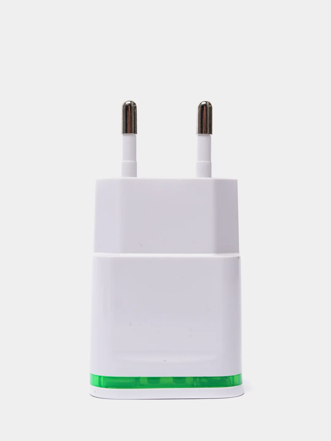 Белый сетевое зарядное устройство на 2 USB / СЗУ блок питания, адаптер для розетки с подсветкой