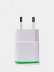 Белый сетевое зарядное устройство на 2 USB / СЗУ блок питания, адаптер для розетки с подсветкой