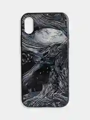 Тёмно-коричневый чехол накладка с рисунком принтом картинкой для Iphone 7+ 8 plus xr гитара лебеди