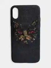 Индиго чехол накладка с блестками для iphone 6+/6s plus 7+ 8+ xs xr xs max 11 pro max 11 про