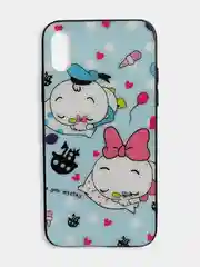 Небесно-голубой стеклянный чехол с рисунком принтом картинкой для iphone 11 pro max xs max xr 6s 7+ 8 plus