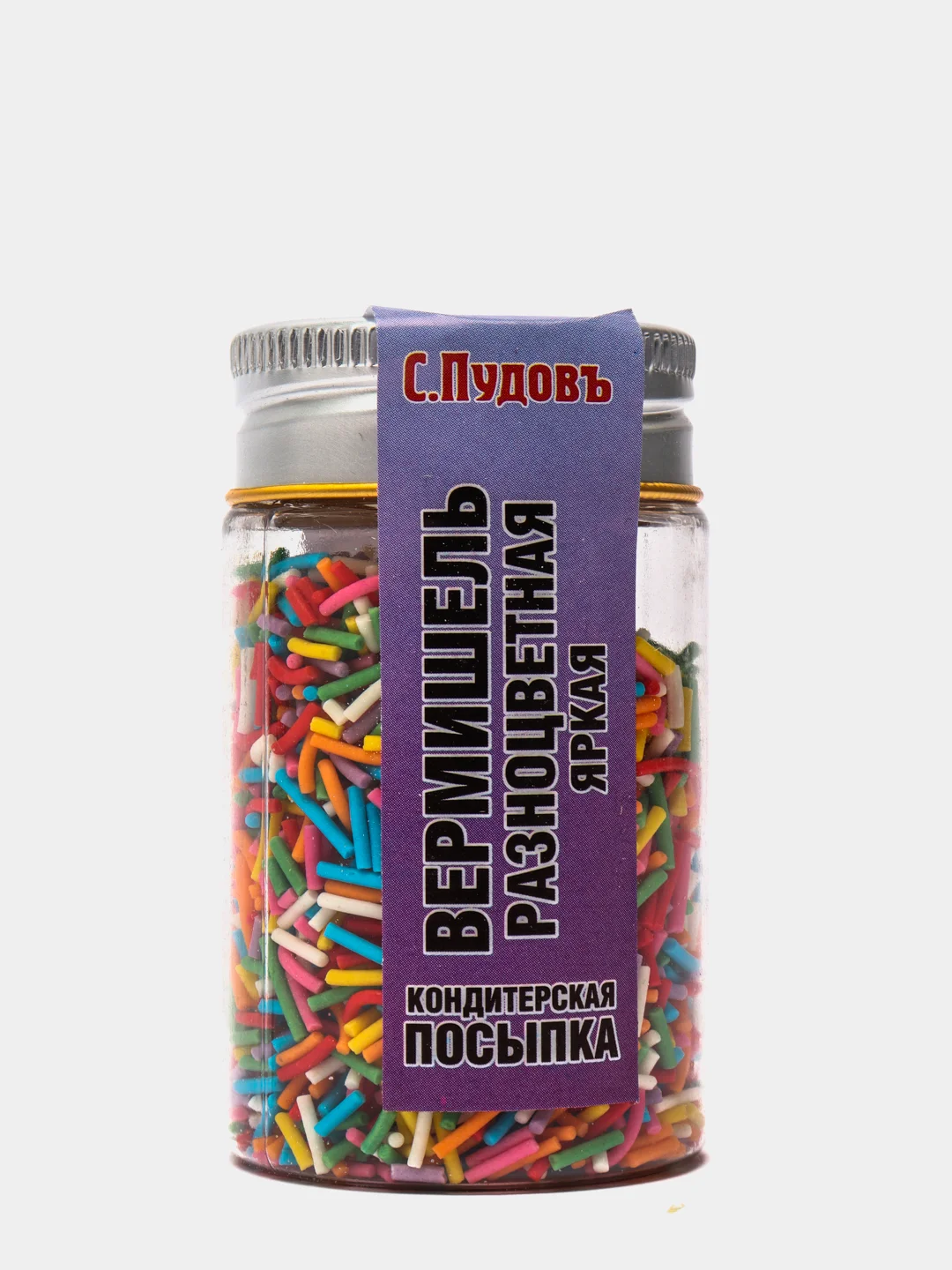 Посыпка Вермишель разноцветная яркая С.Пудовъ, 40 г