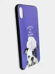 Сиреневый стеклянный чехол с рисунком принтом картинкой для iphone 11 pro max xs max xr 6s 7+ 8 plus