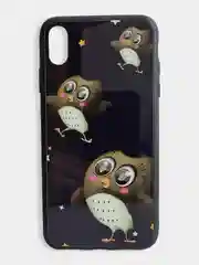 Тёмно-коричневый стеклянный чехол с рисунком принтом картинкой для iphone 11 pro max xs max xr 6s 7+ 8 plus