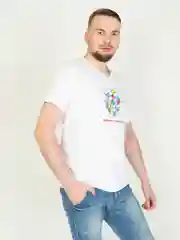 Белый milena21 Футболка мужская "Кубик"