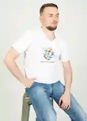 Белый milena21 Футболка мужская "Кубик"