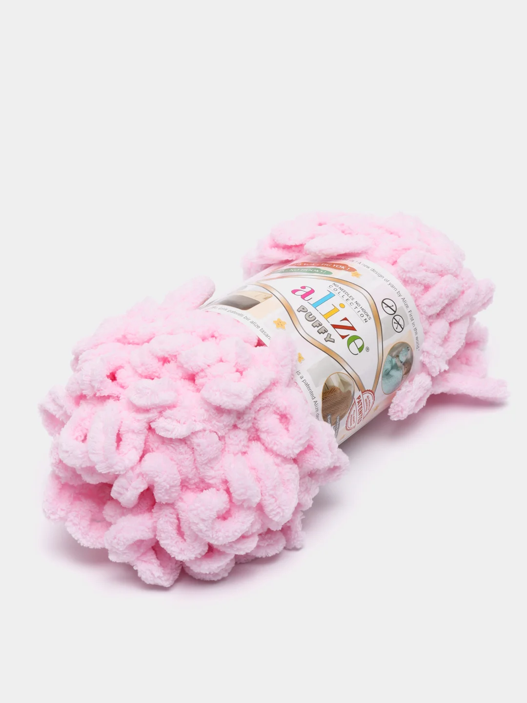Розовый пряжа турецкая Alize puffy/ петельки / пряжа пальцами / микрополиэстер/ ализе пуффи
