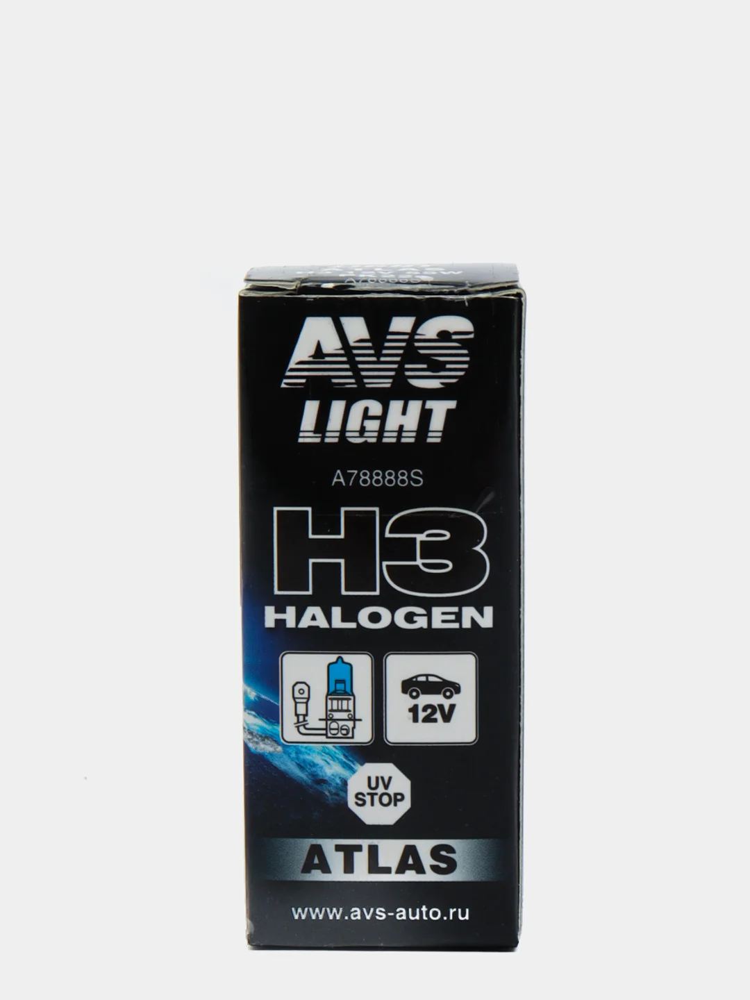 Галогенная лампа AVS ATLAS BOX 5000К H3.12V.55W (1шт.)