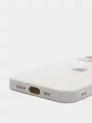Белый чехол для  iPhone 13, Айфон 13 силиконовый со стеклянной панелью