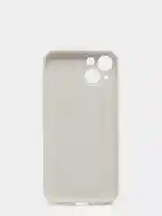 Белый чехол для  iPhone 13, Айфон 13 силиконовый со стеклянной панелью