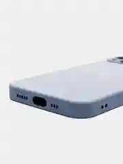 Индиго чехол для  iPhone 13, Айфон 13 силиконовый со стеклянной панелью