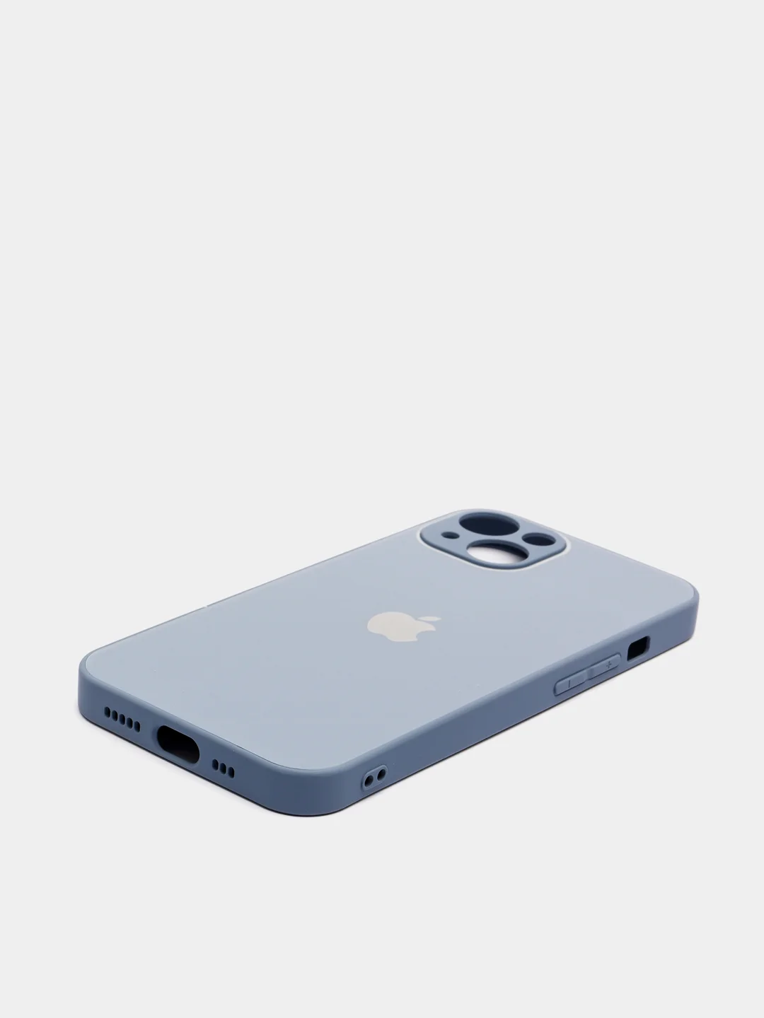 Индиго чехол для  iPhone 13, Айфон 13 силиконовый со стеклянной панелью