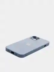 Индиго чехол для  iPhone 13, Айфон 13 силиконовый со стеклянной панелью