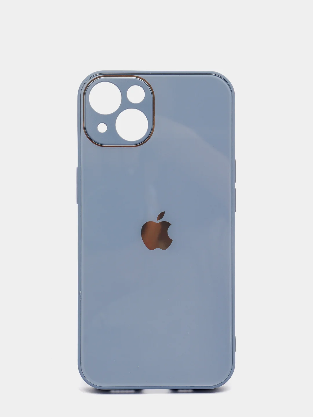 Индиго чехол для  iPhone 13, Айфон 13 силиконовый со стеклянной панелью