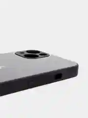 Черный чехол для  iPhone 13, Айфон 13 силиконовый со стеклянной панелью