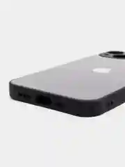 Черный чехол для  iPhone 13, Айфон 13 силиконовый со стеклянной панелью
