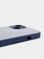 Индиго чехол для  iPhone 13, Айфон 13 силиконовый со стеклянной панелью