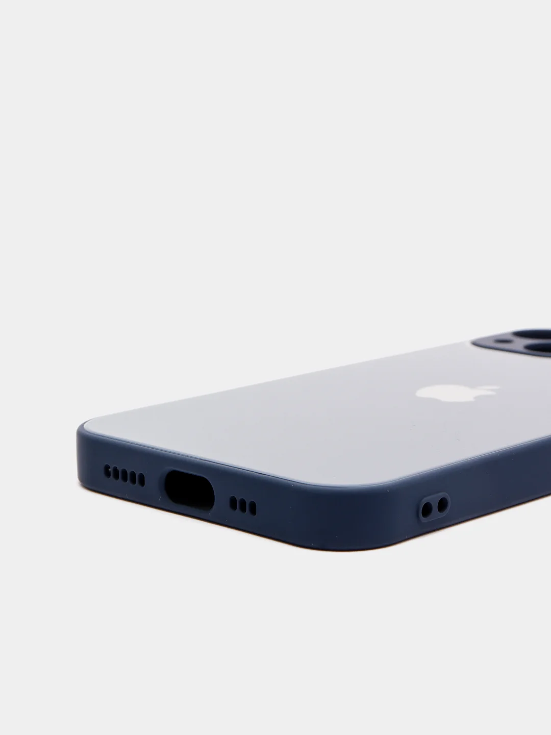 Индиго чехол для  iPhone 13, Айфон 13 силиконовый со стеклянной панелью