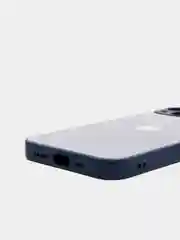Индиго чехол для  iPhone 13, Айфон 13 силиконовый со стеклянной панелью