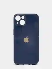 Индиго чехол для  iPhone 13, Айфон 13 силиконовый со стеклянной панелью