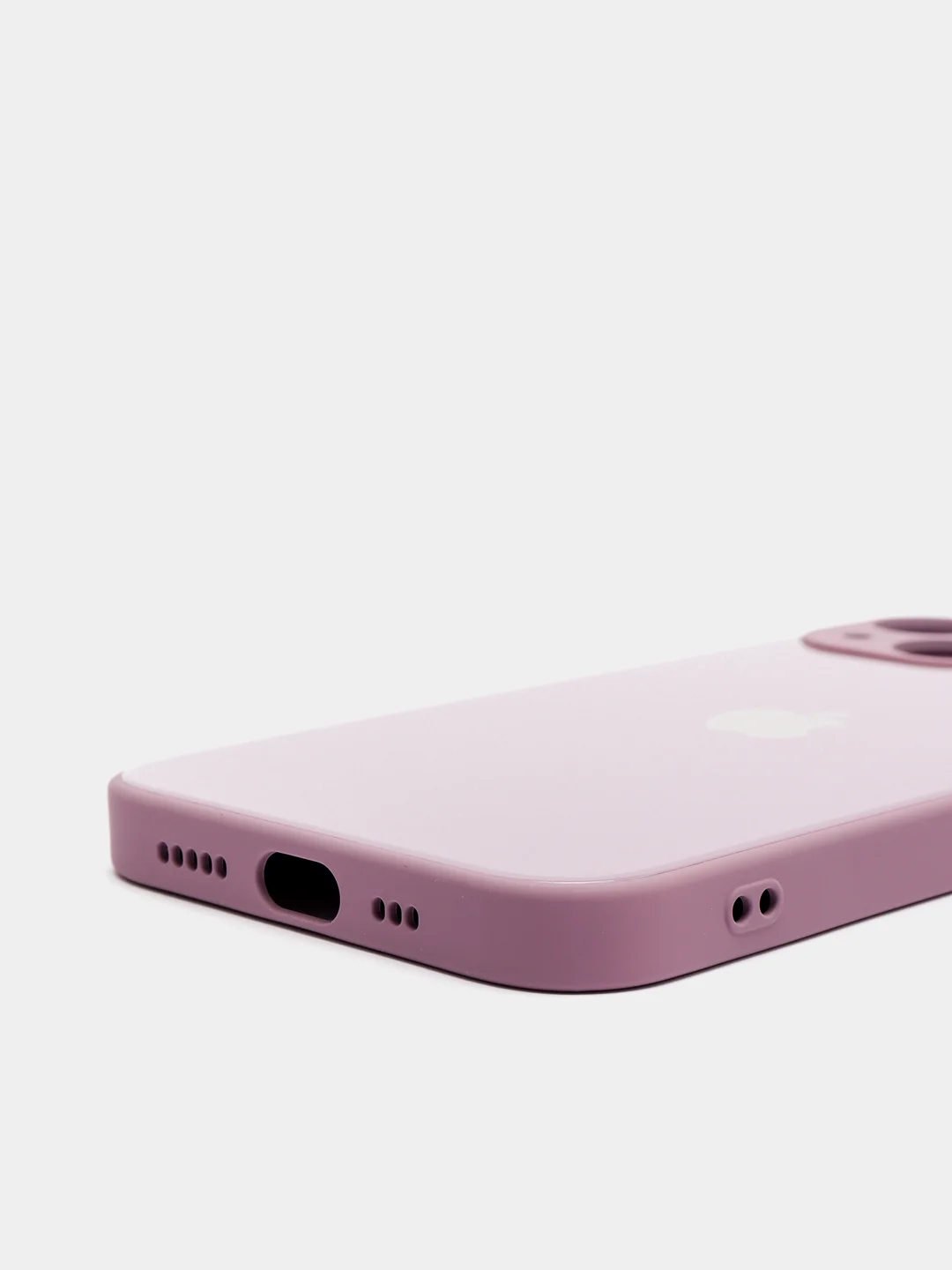 Бежевый меланж чехол для  iPhone 13, Айфон 13 силиконовый со стеклянной панелью