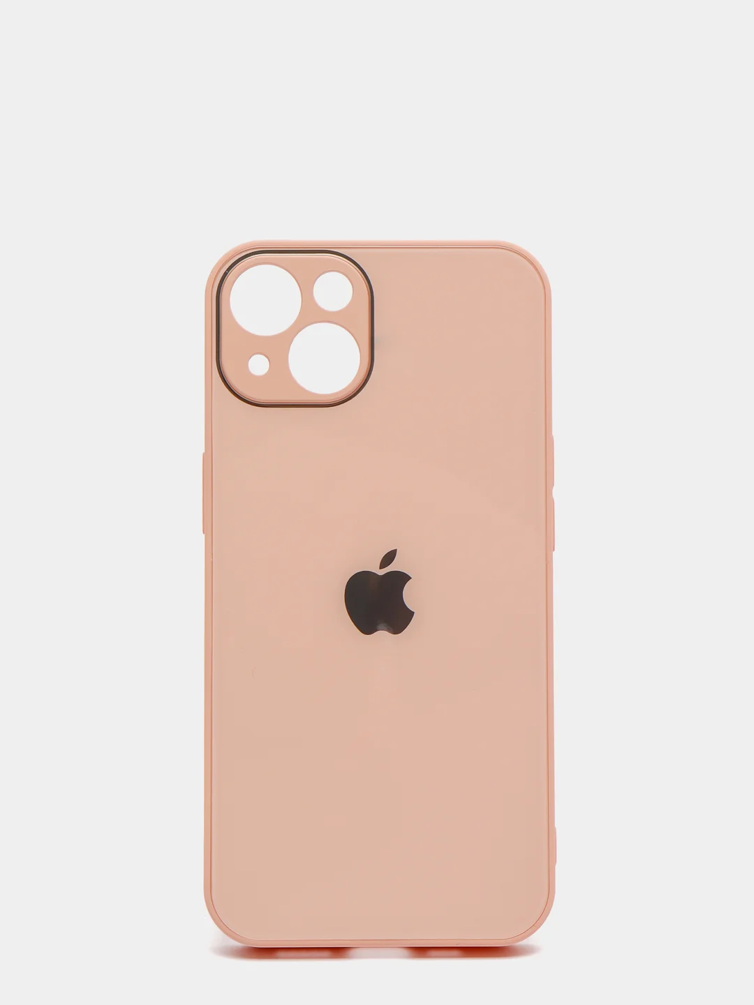 Пудровый чехол для  iPhone 13, Айфон 13 силиконовый со стеклянной панелью