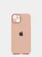 Пудровый чехол для  iPhone 13, Айфон 13 силиконовый со стеклянной панелью