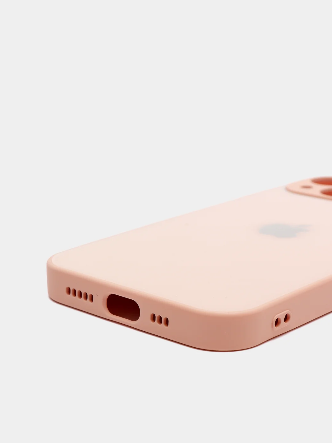 Пудровый чехол для  iPhone 13, Айфон 13 силиконовый со стеклянной панелью