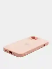 Пудровый чехол для  iPhone 13, Айфон 13 силиконовый со стеклянной панелью
