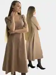 Платье женское бежевое