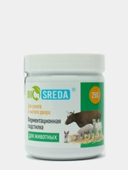 Ферментационная подстилка BIOSREDA для с/х животных, 250 гр банка/бактерии Биосреда