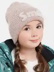 Бежевый меланж шапка Minzy Smile, ангора