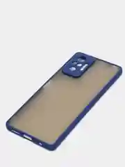 Темно-синий чехол Xiaomi Redmi Note 10 Pro, Редми Нот 10 Про, пластиковый матовый с цветными кнопками