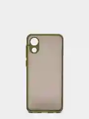 Салатовый чехол для Samsung A03 Core с защитой камеры и с бархатом внутри
