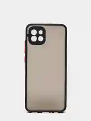 Черный чехол Samsung A03 c защитой камеры и бархатом внутри