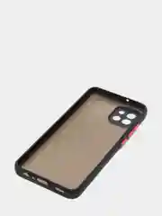 Черный чехол Samsung A03 c защитой камеры и бархатом внутри