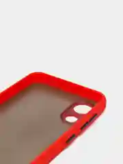Красный чехол для Samsung A03 Core с защитой камеры и с бархатом внутри