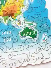 Фигурный пазл "Карта мира", деревянный