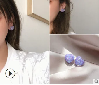 Лавандовый серьги "Сердце" гвоздики