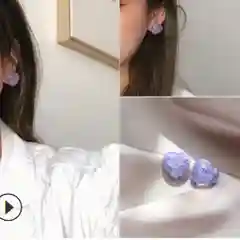 Лавандовый серьги "Сердце" гвоздики